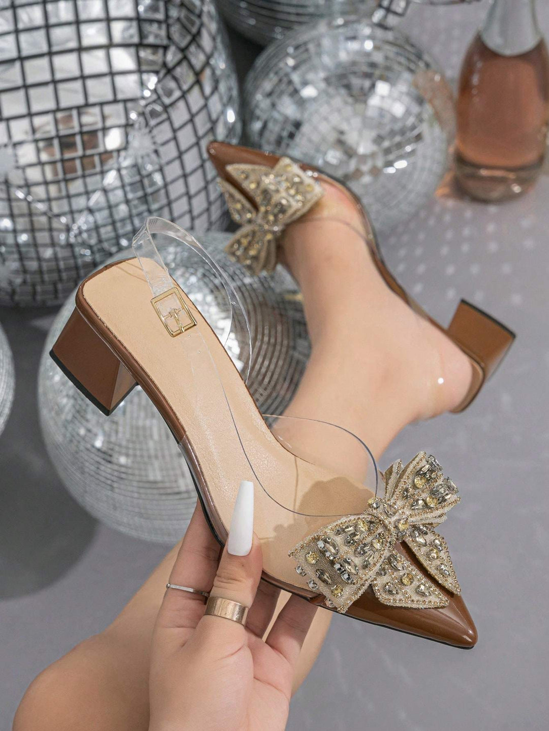 SHOES | Patent Bow Block Heel