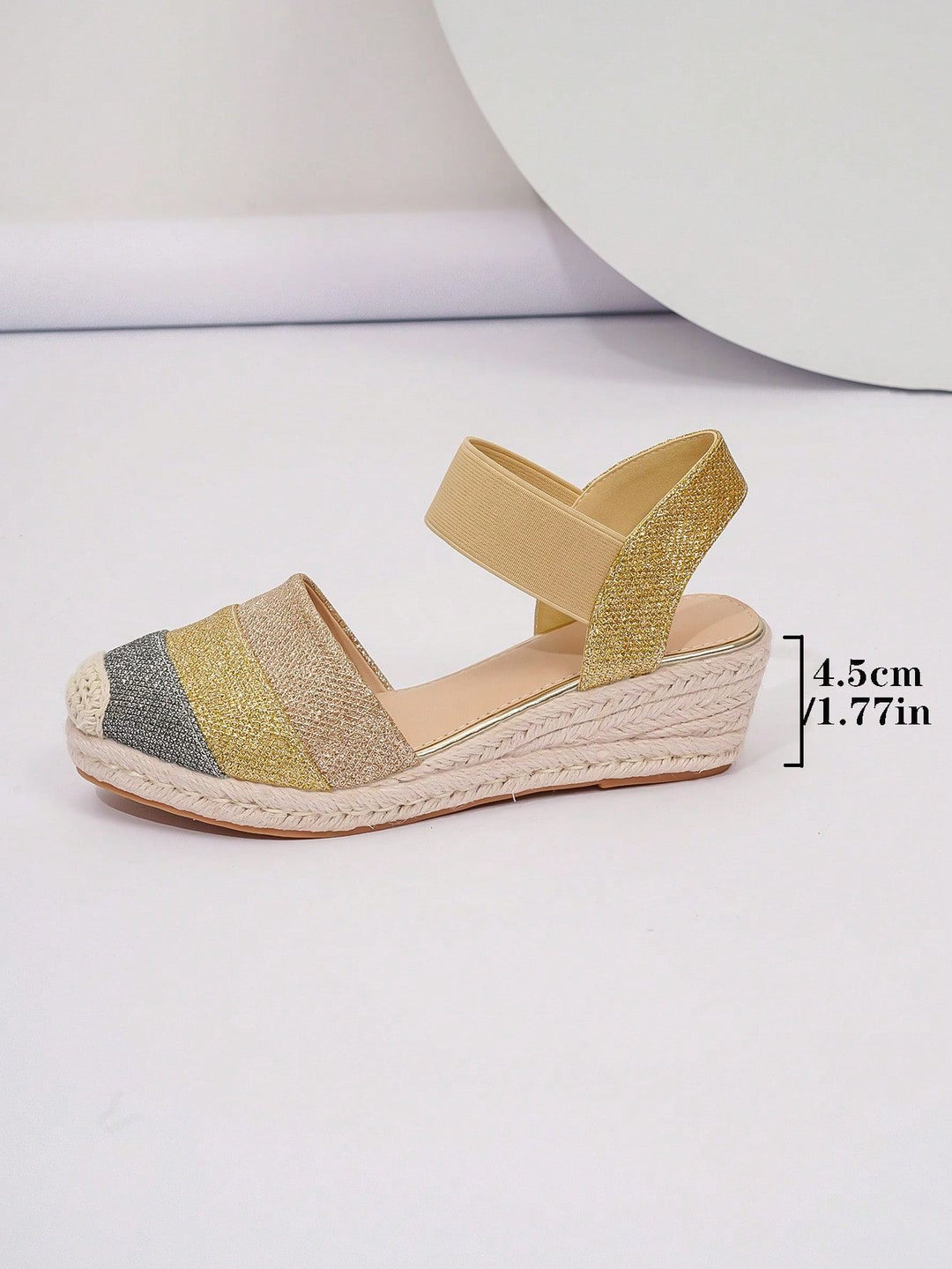 SHOES | Glitter Espadrille Wedge Sandals