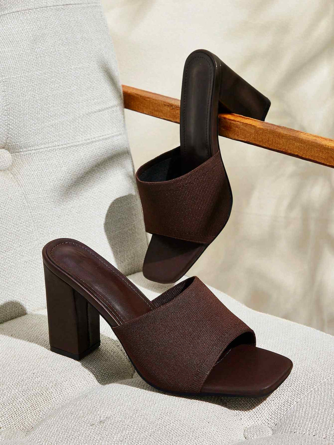 SHOES |Vera Ribbed Knit Block-Heel