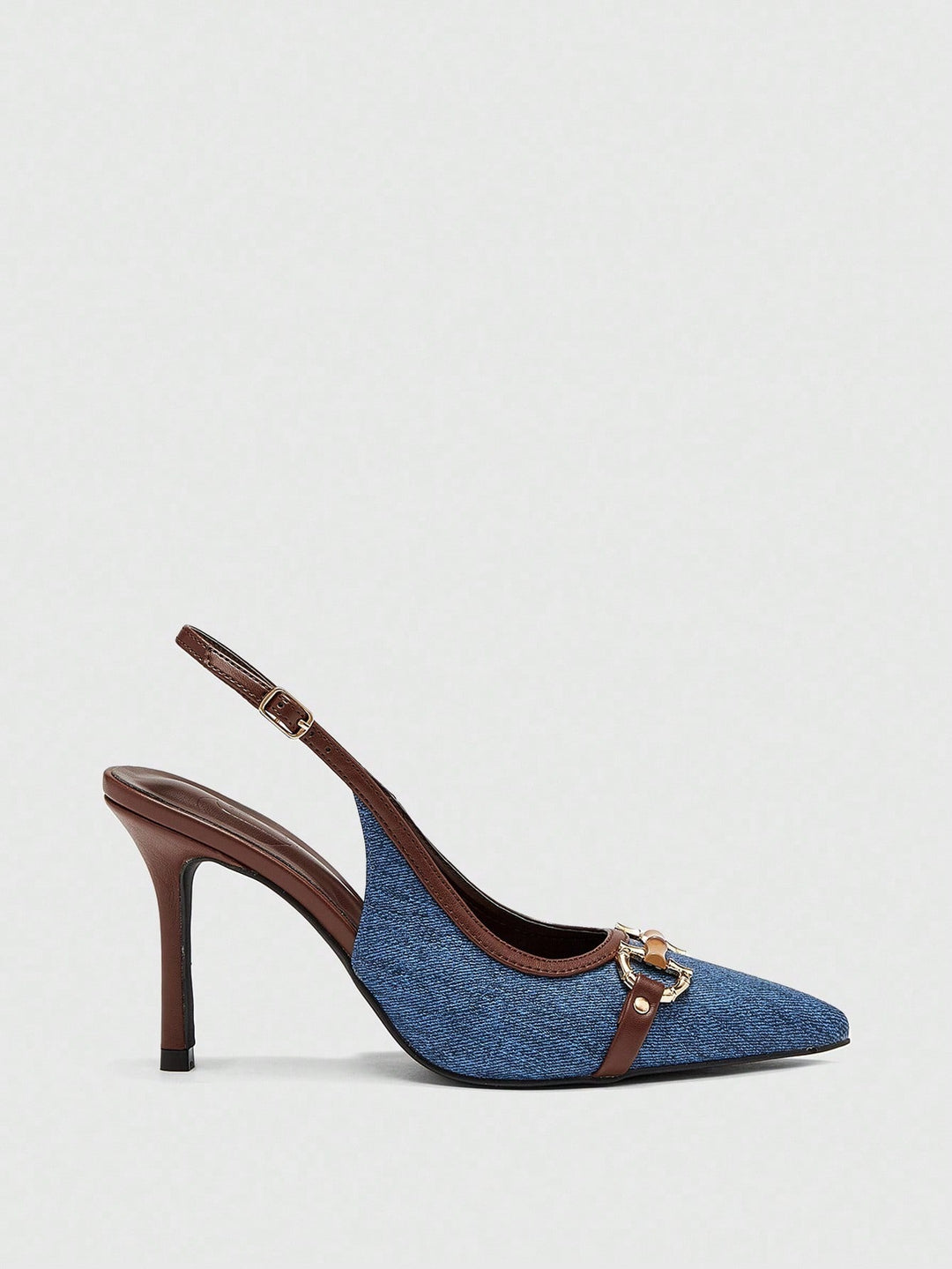 SHOES | Denim Stilettos with Bamboo Buckle