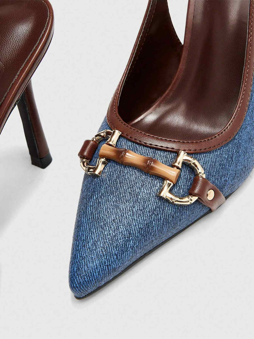 SHOES | Denim Stilettos with Bamboo Buckle