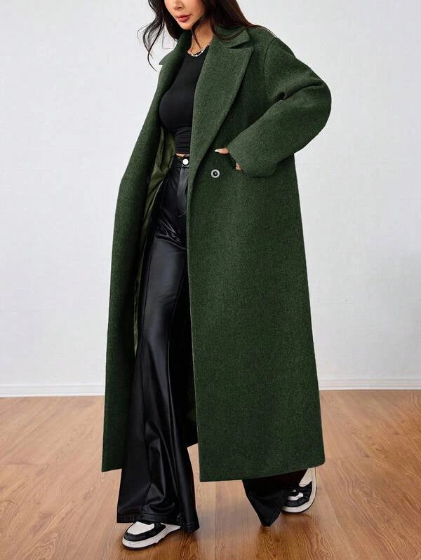 Oversized Longline Wool-Blend Coat