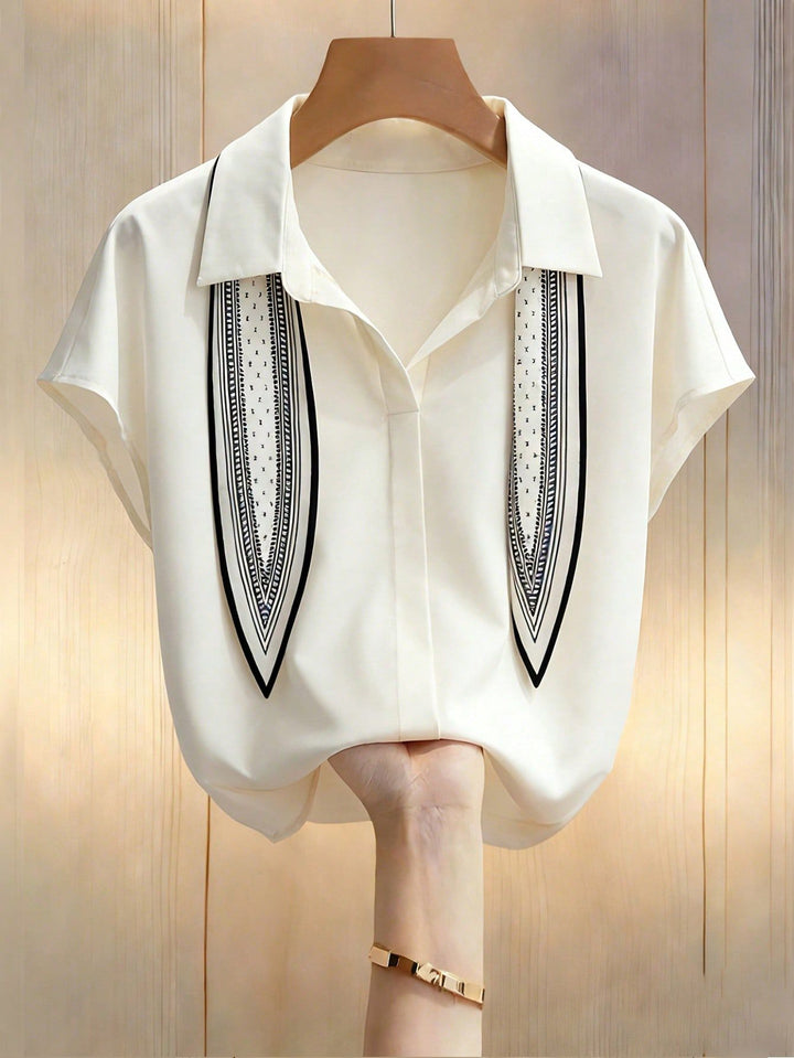 BLOUSE  | Scarf-Tie Detail Solid Blouse