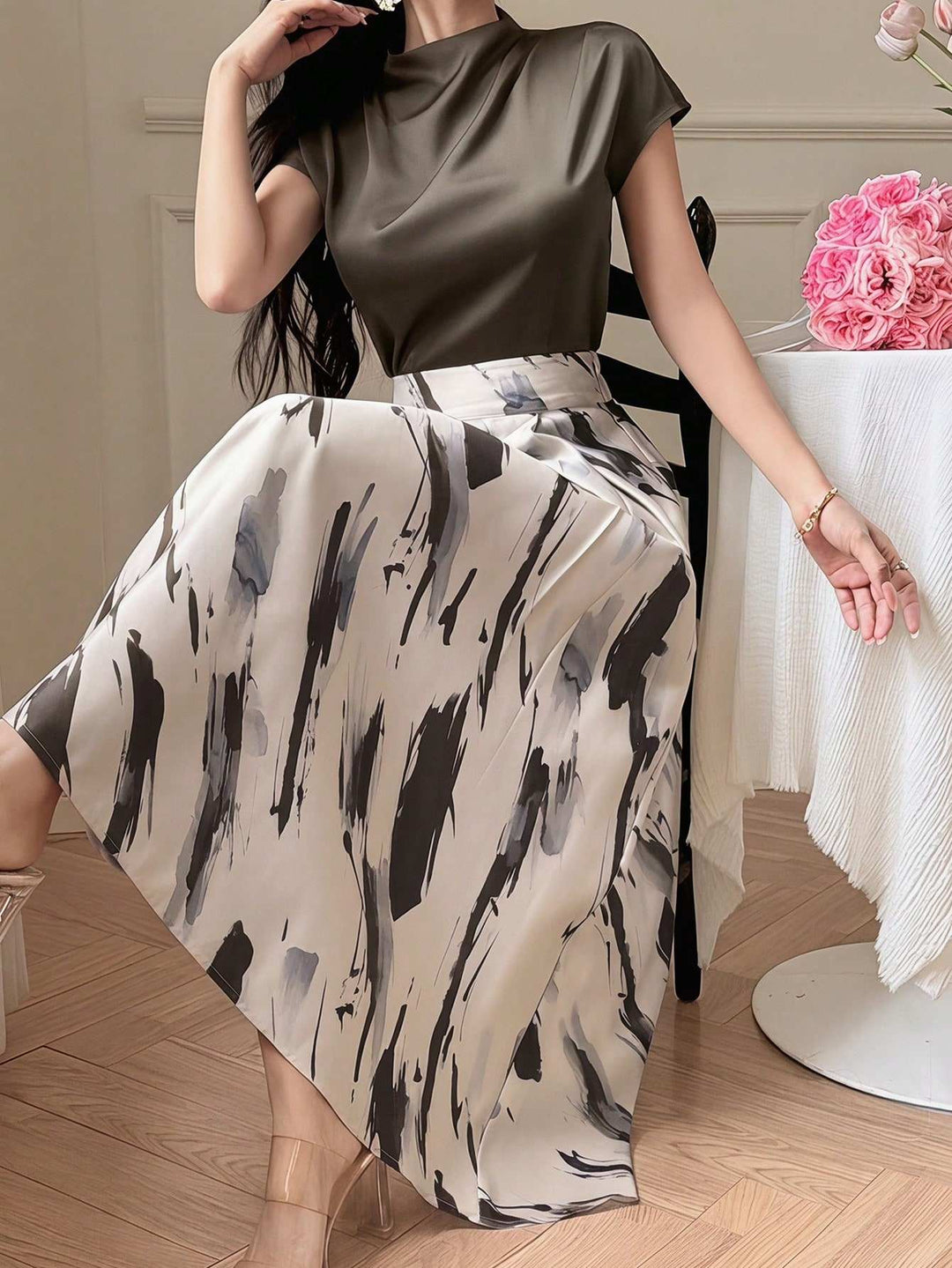 DRESS | Petal Wash Satin Two-Piece Set