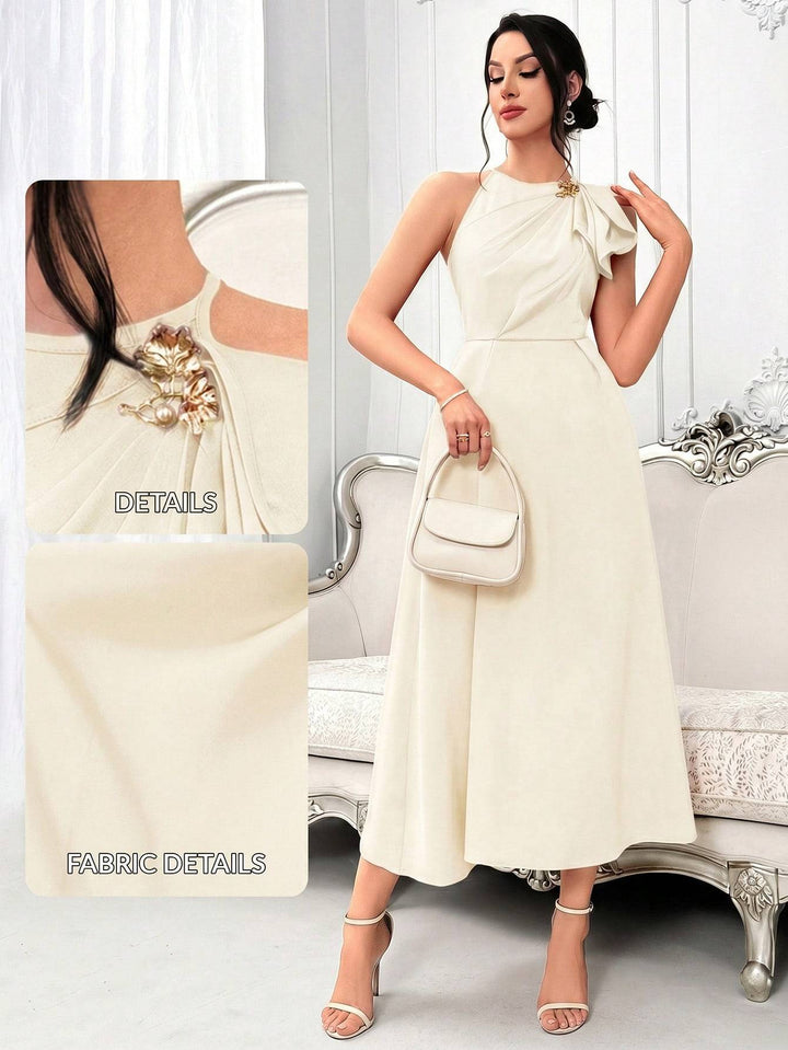DRESS  | Elegant Halter Neck Maxi Dress