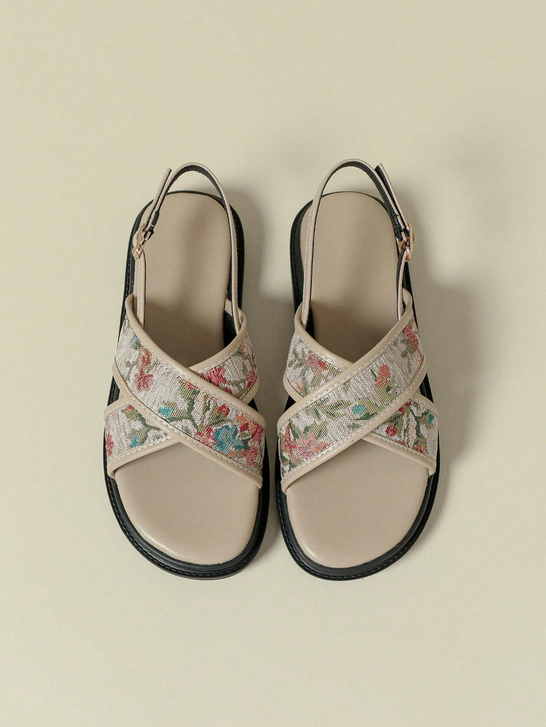 SHOES | Monogram Print Crisscross  Sandals