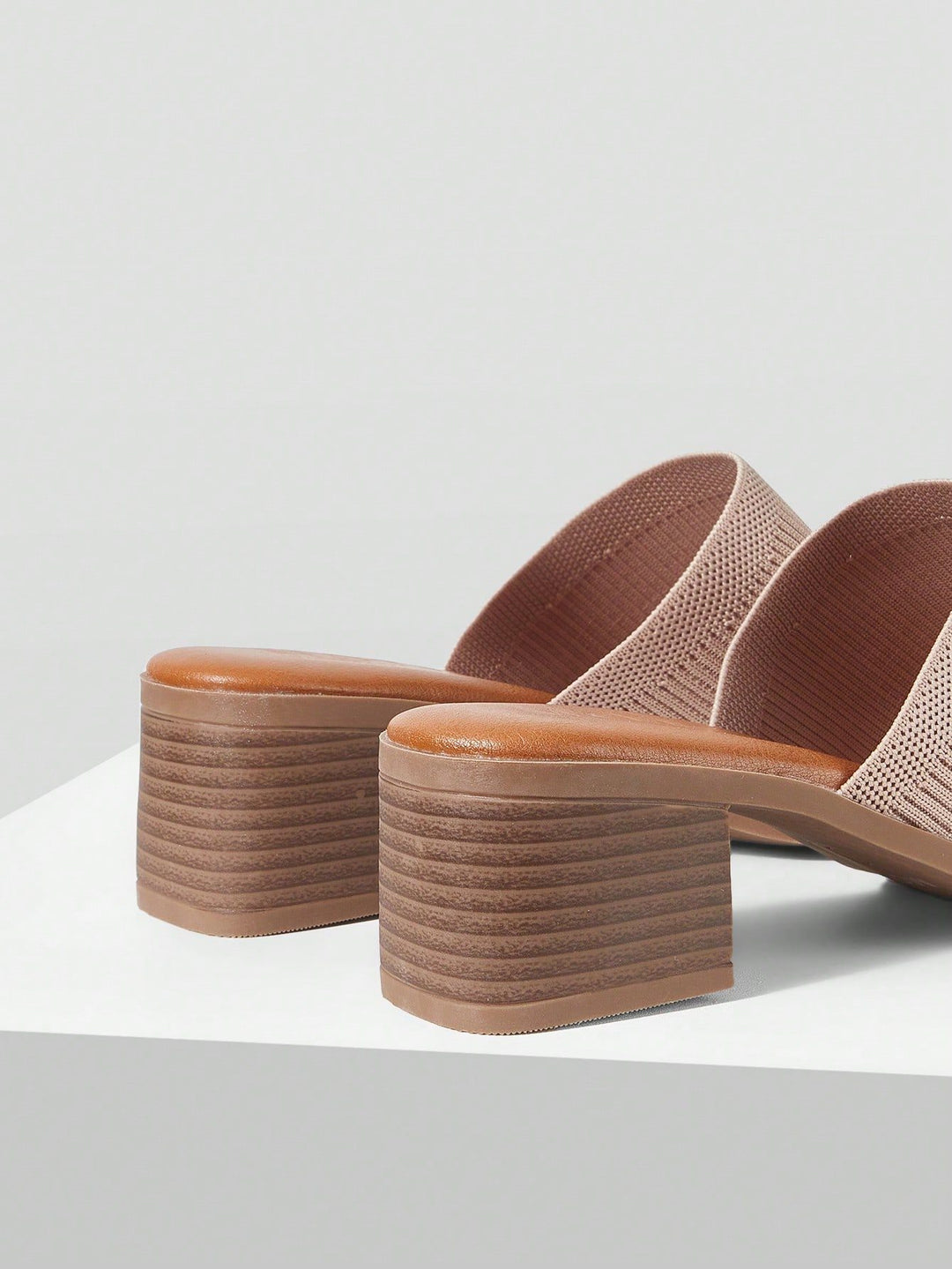 SHOES | Knit Block Heel Mule
