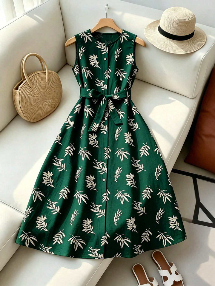 DRESS | Button Front Botanical Dress