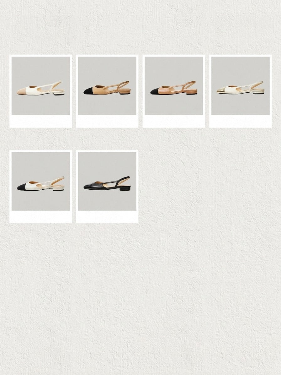 SHOES | Two-Tone Slingback Flats