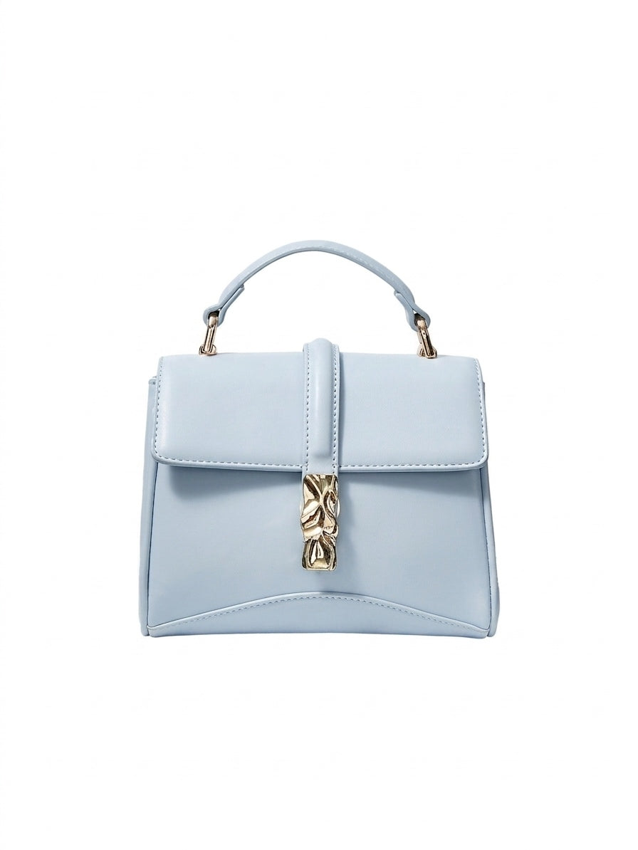 Sky Blue Structured Satchel Bag