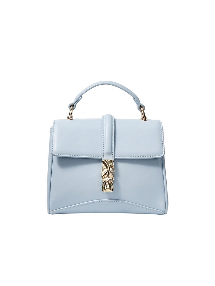 Sky Blue Structured Satchel Bag