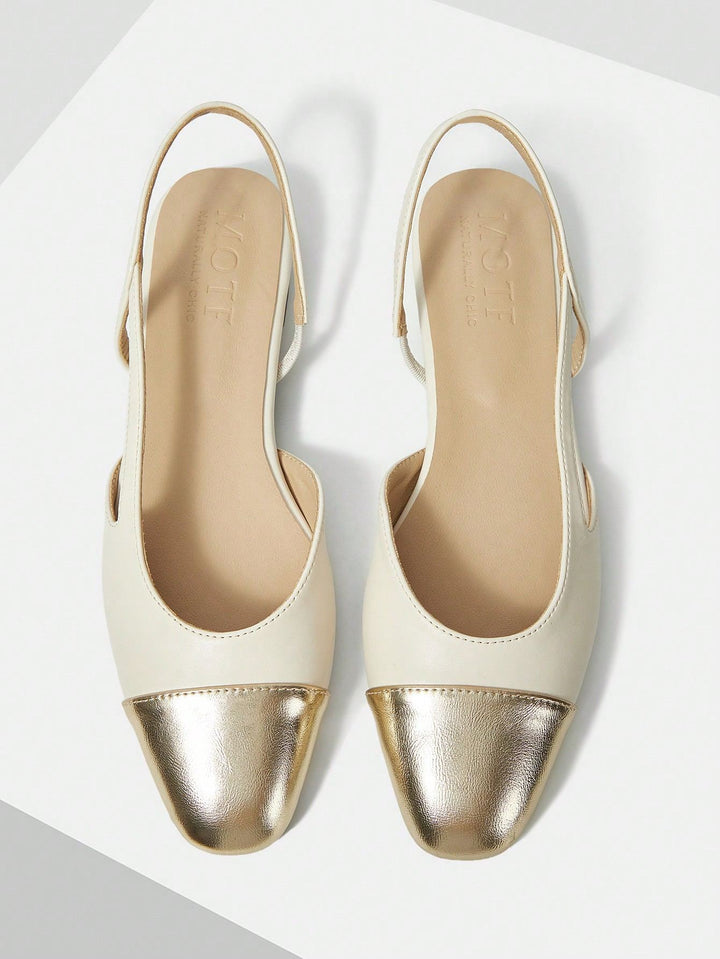 SHOES | Two-Tone Slingback Flats