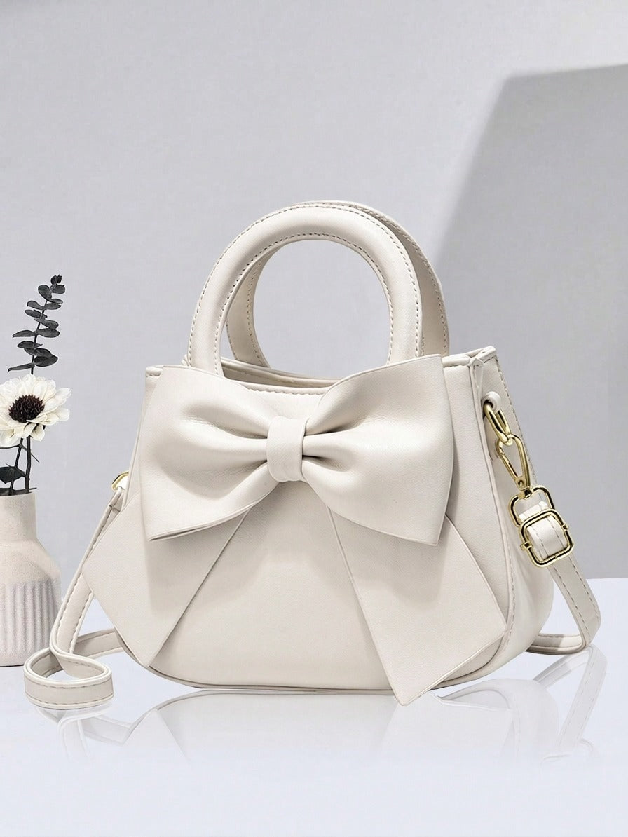 Ivory Bow Handbag