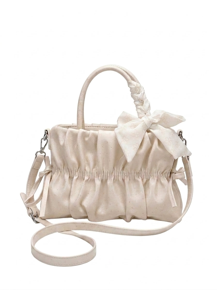 Elegant Ruched Bow Handbag