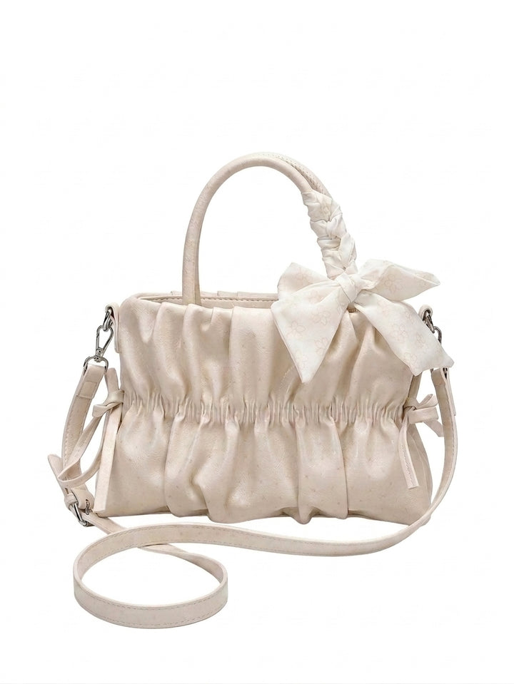 Elegant Ruched Bow Handbag