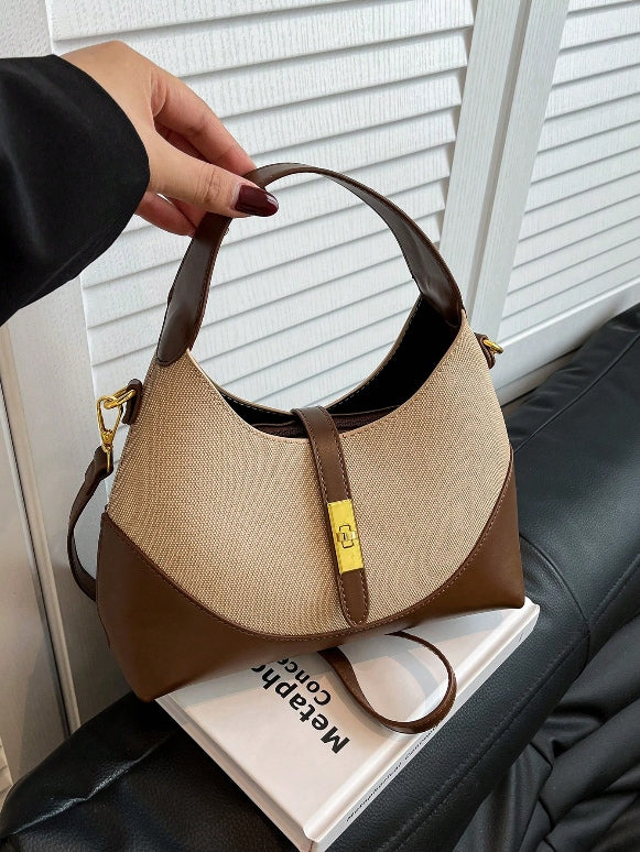 Brown Canvas Hobo Bag