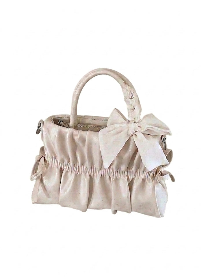 Elegant Ruched Bow Handbag