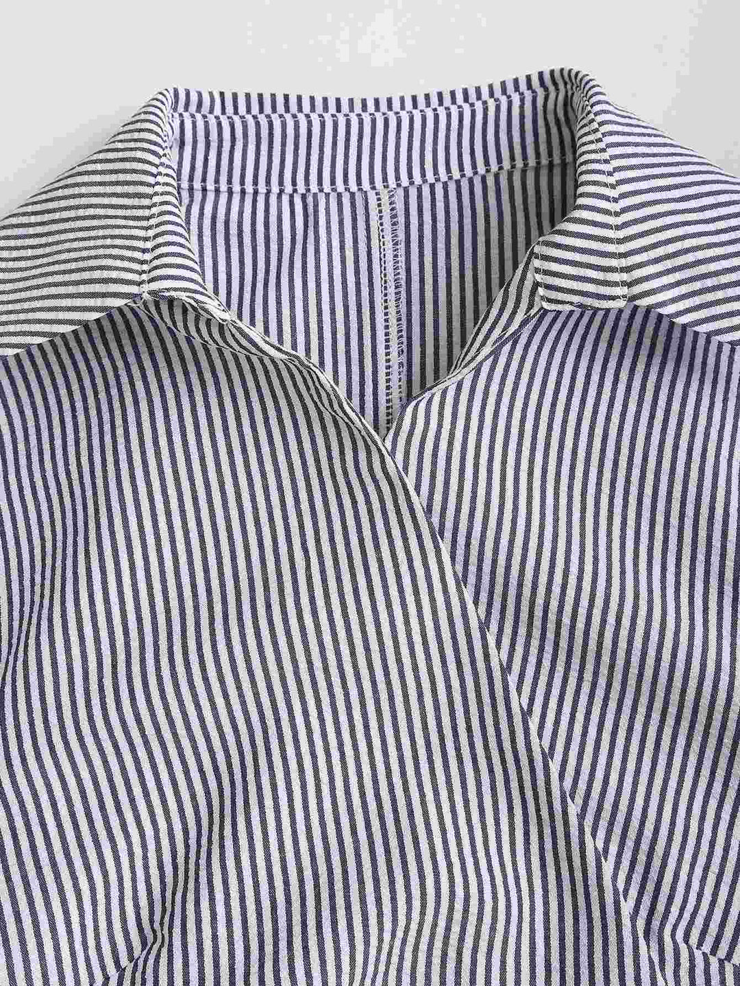SHIRT|Striped Wrap Top