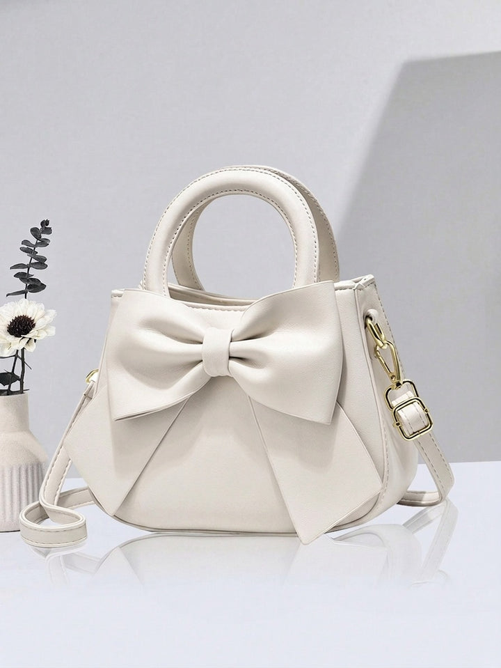 Ivory Bow Handbag