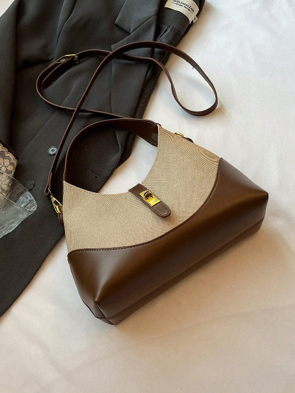 Brown Canvas Hobo Bag