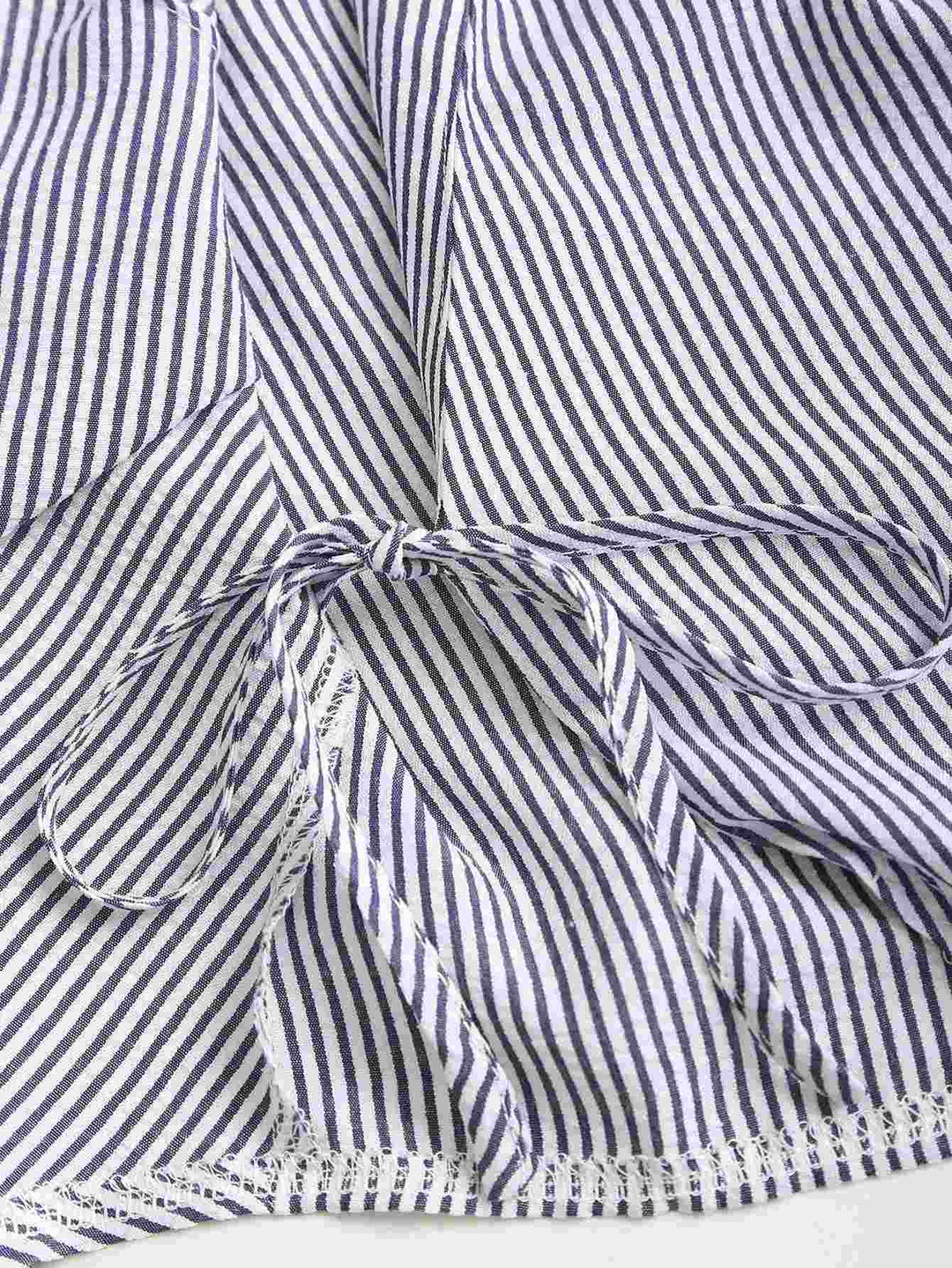 SHIRT|Striped Wrap Top