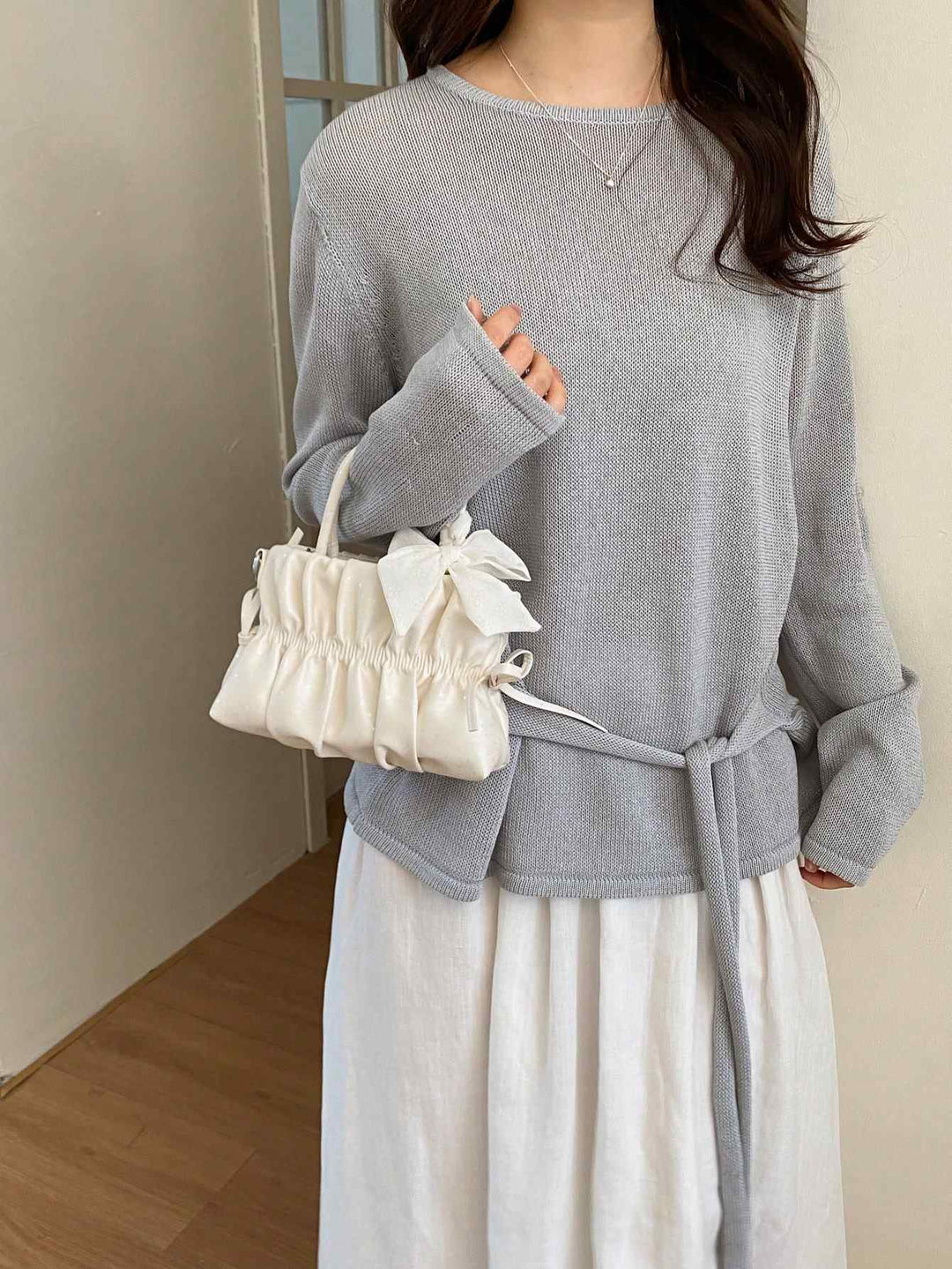 Elegant Ruched Bow Handbag