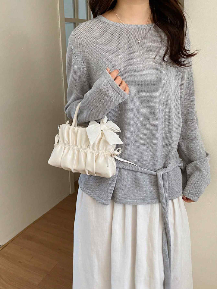 Elegant Ruched Bow Handbag