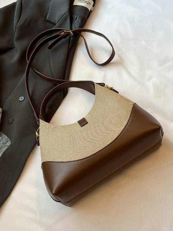Brown Canvas Hobo Bag