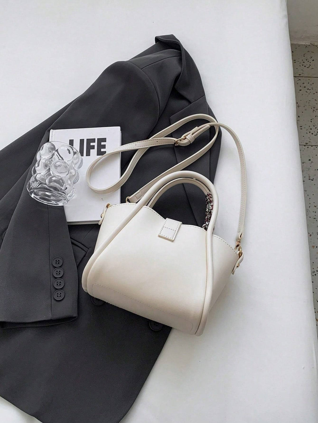 Twist-Lock Handbag with Silk Scarf