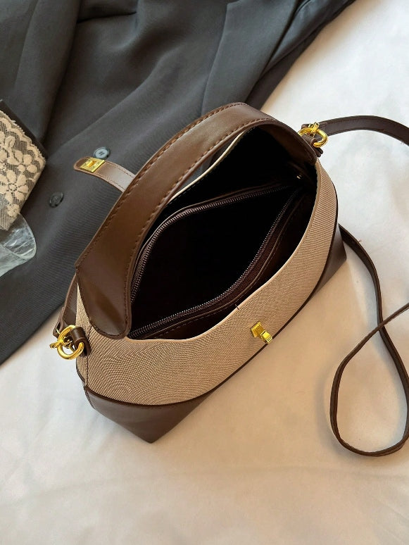 Brown Canvas Hobo Bag