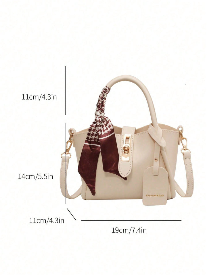 Twist-Lock Handbag with Silk Scarf