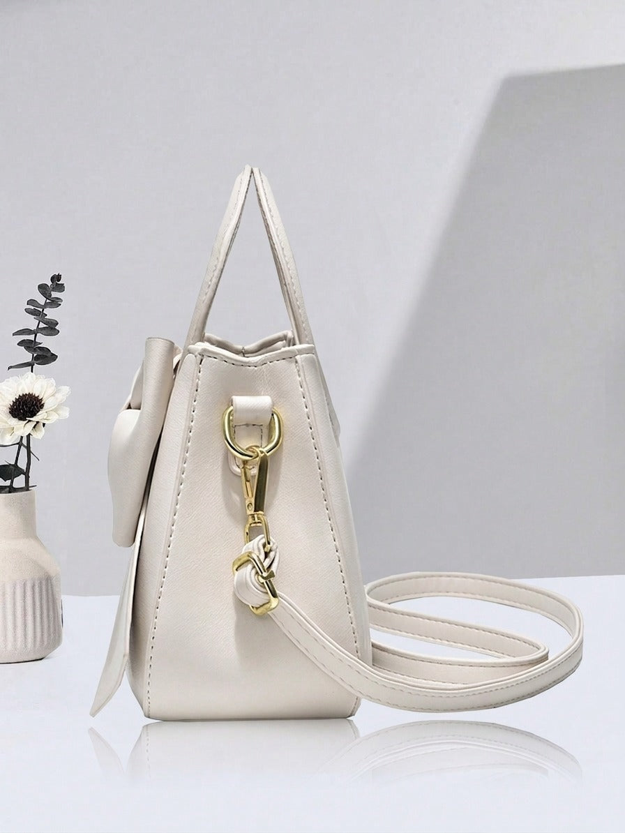 Ivory Bow Handbag