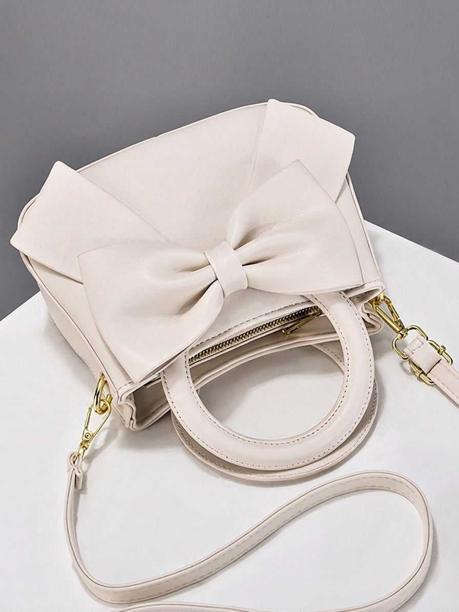 Ivory Bow Handbag