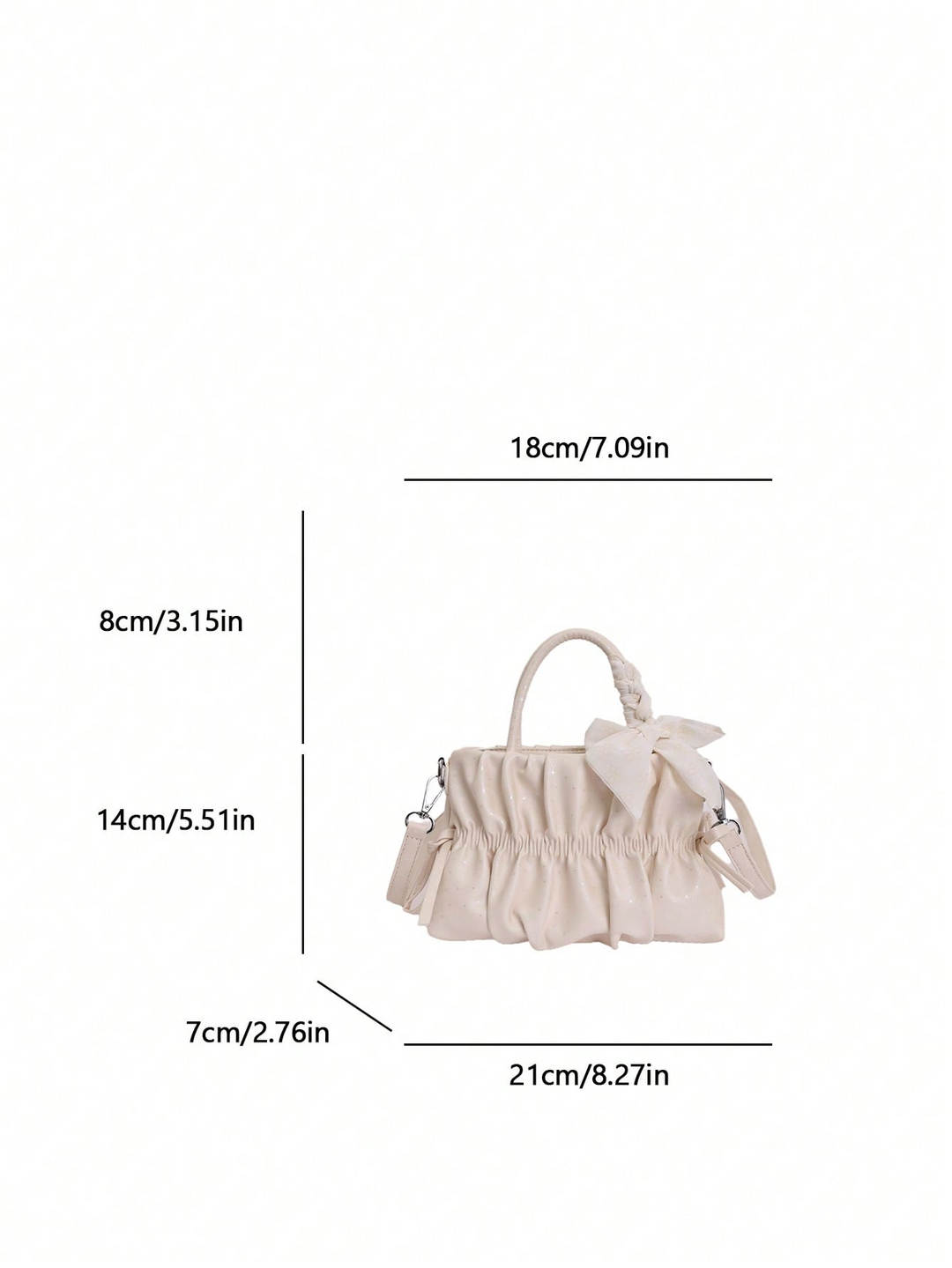 Elegant Ruched Bow Handbag