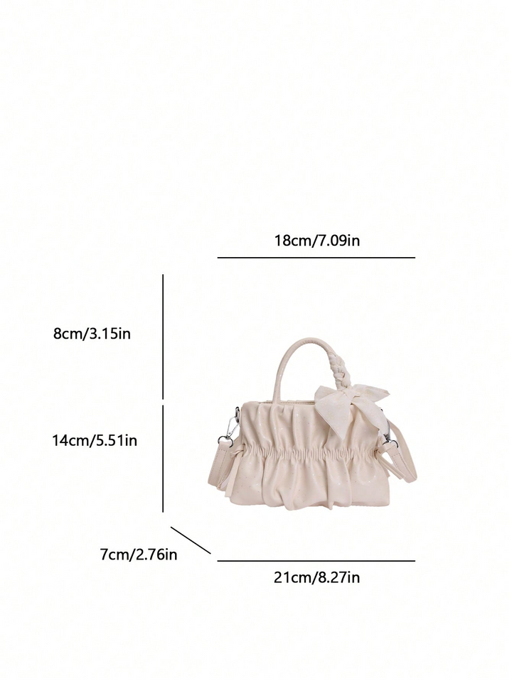 Elegant Ruched Bow Handbag