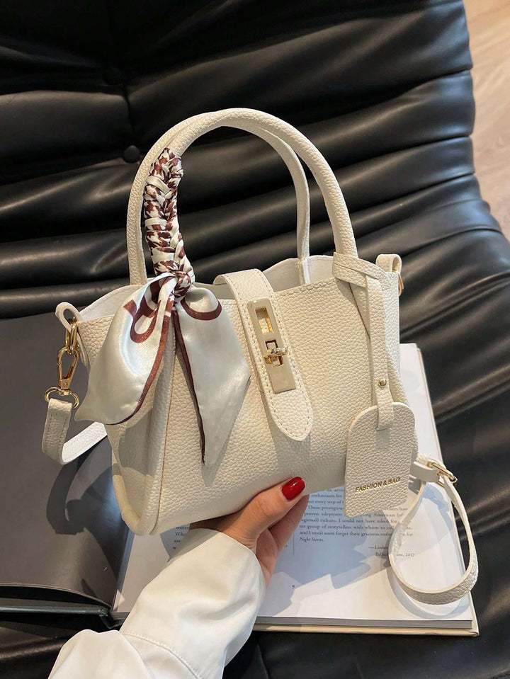 Twist-Lock Handbag with Silk Scarf