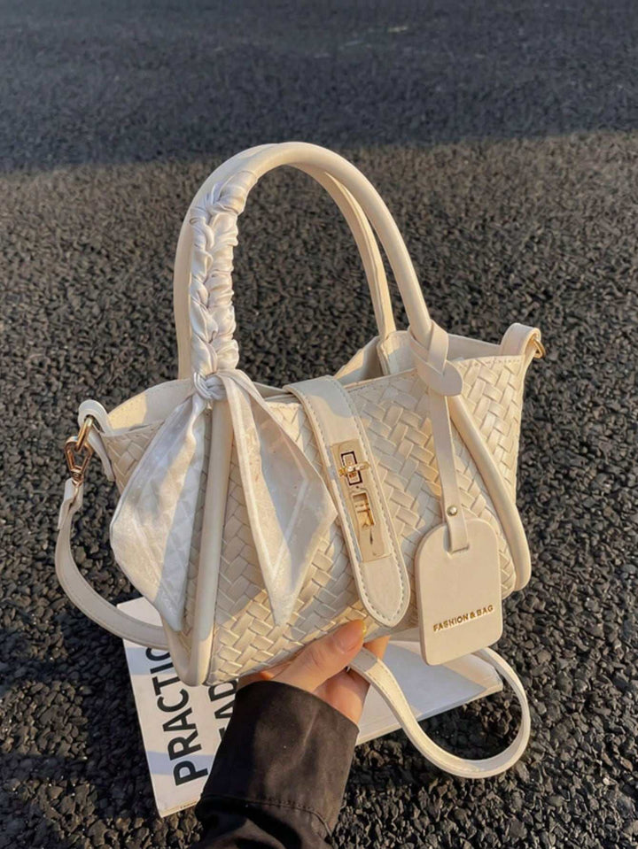 Twist-Lock Handbag with Silk Scarf