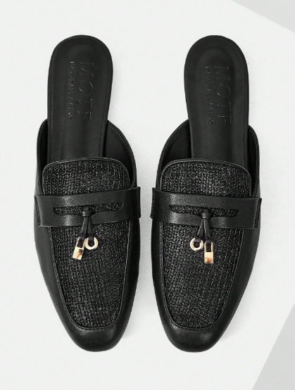 SHOES | Backless Slip-On Flats with Buckle