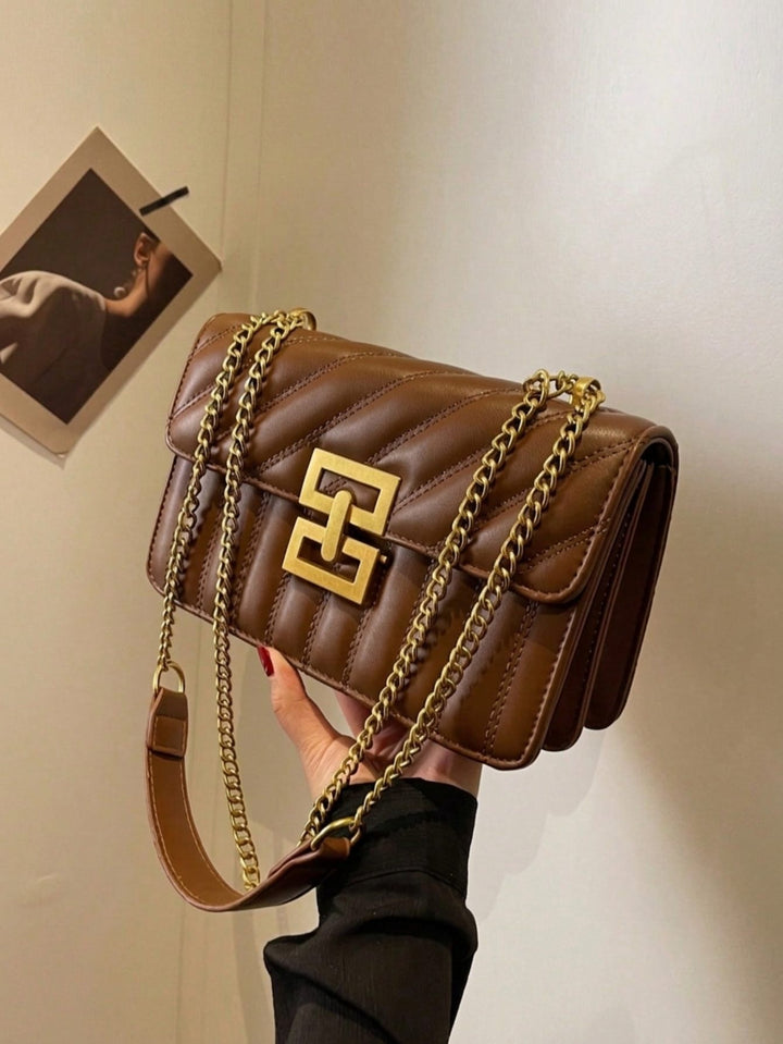 Toffee Gold Lock Crossbody