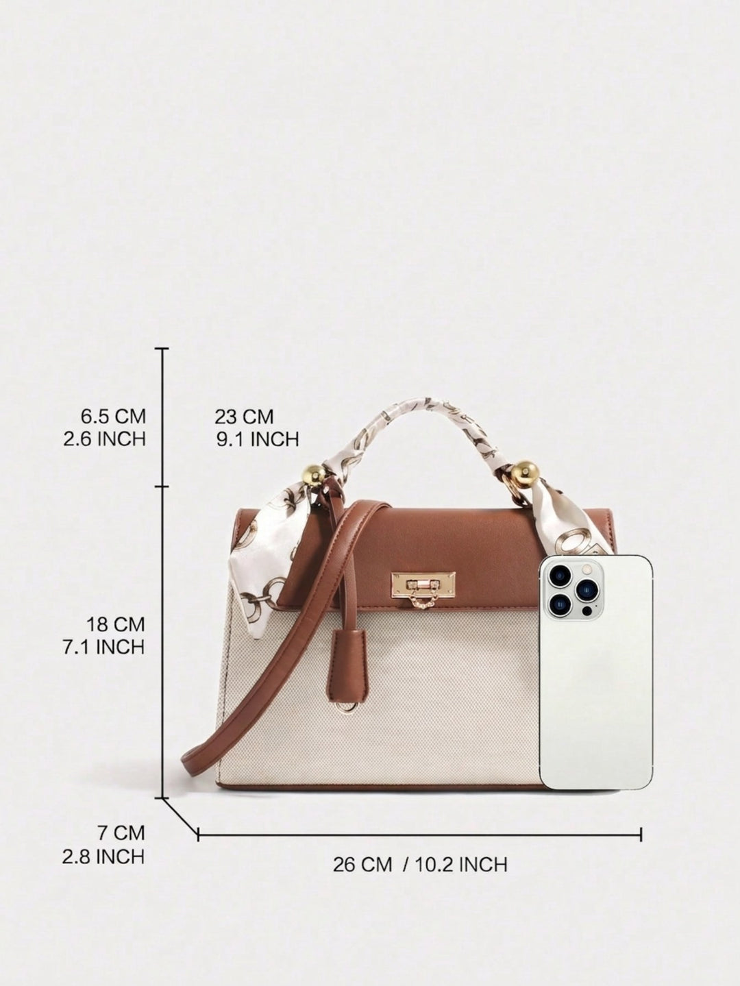 Elegant Scarf Handle Shoulder Bag