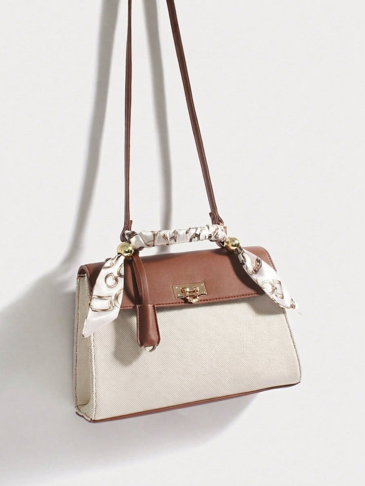 Elegant Scarf Handle Shoulder Bag