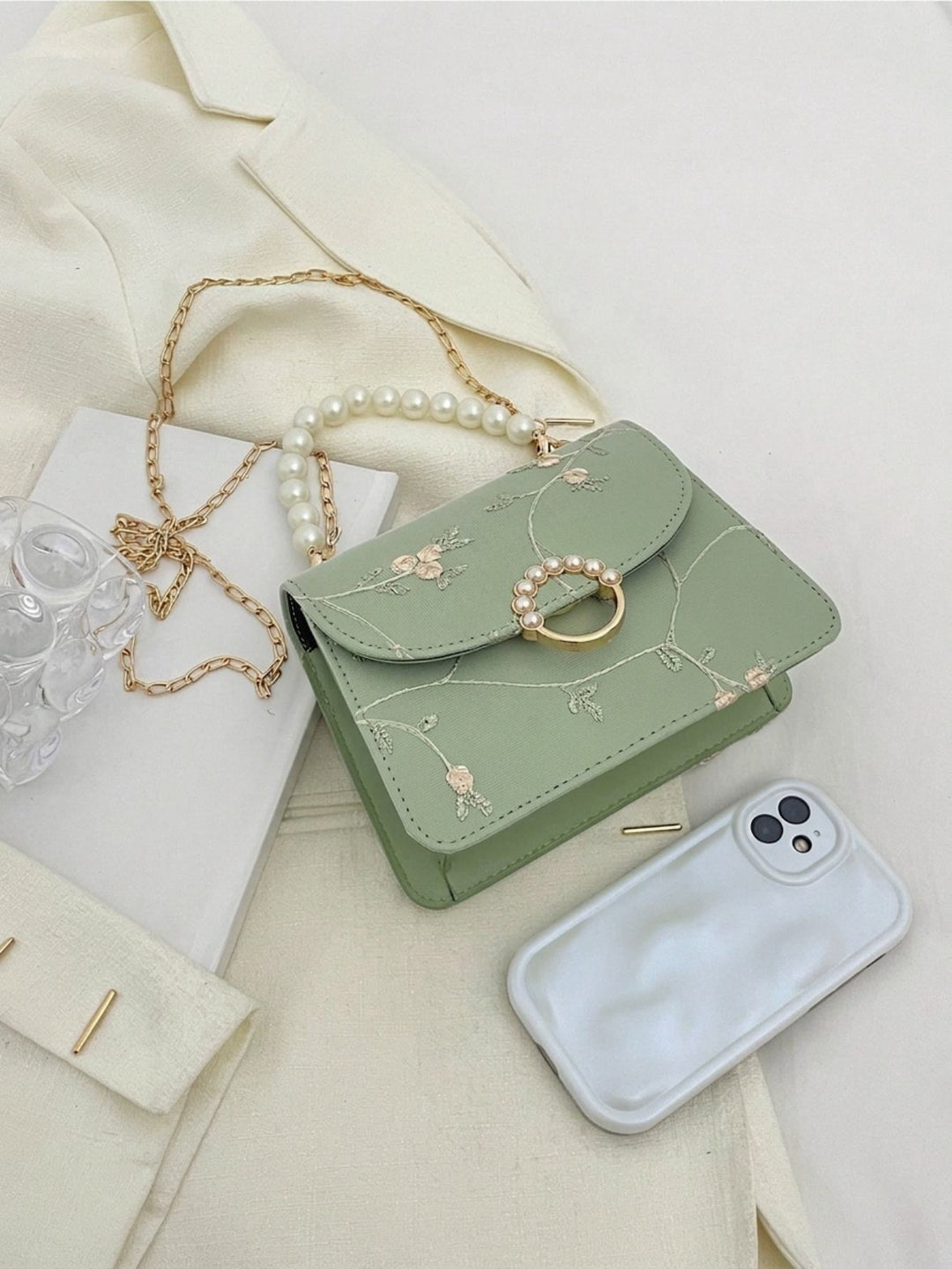 Pearl Floral Mini Handbag