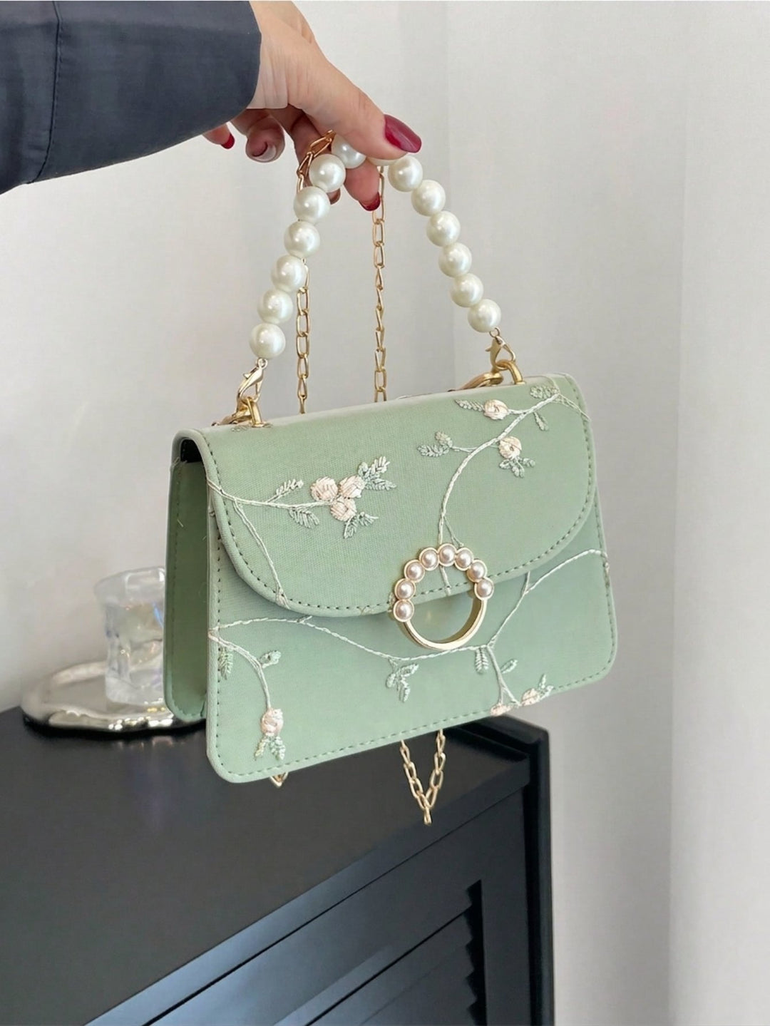 Pearl Floral Mini Handbag