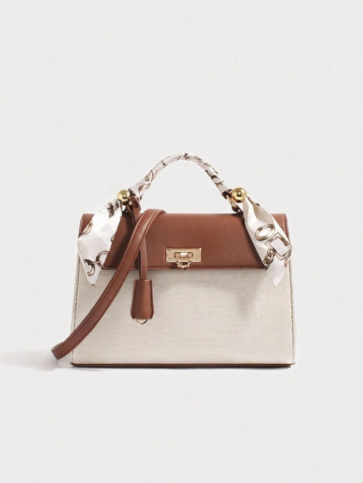 Elegant Scarf Handle Shoulder Bag