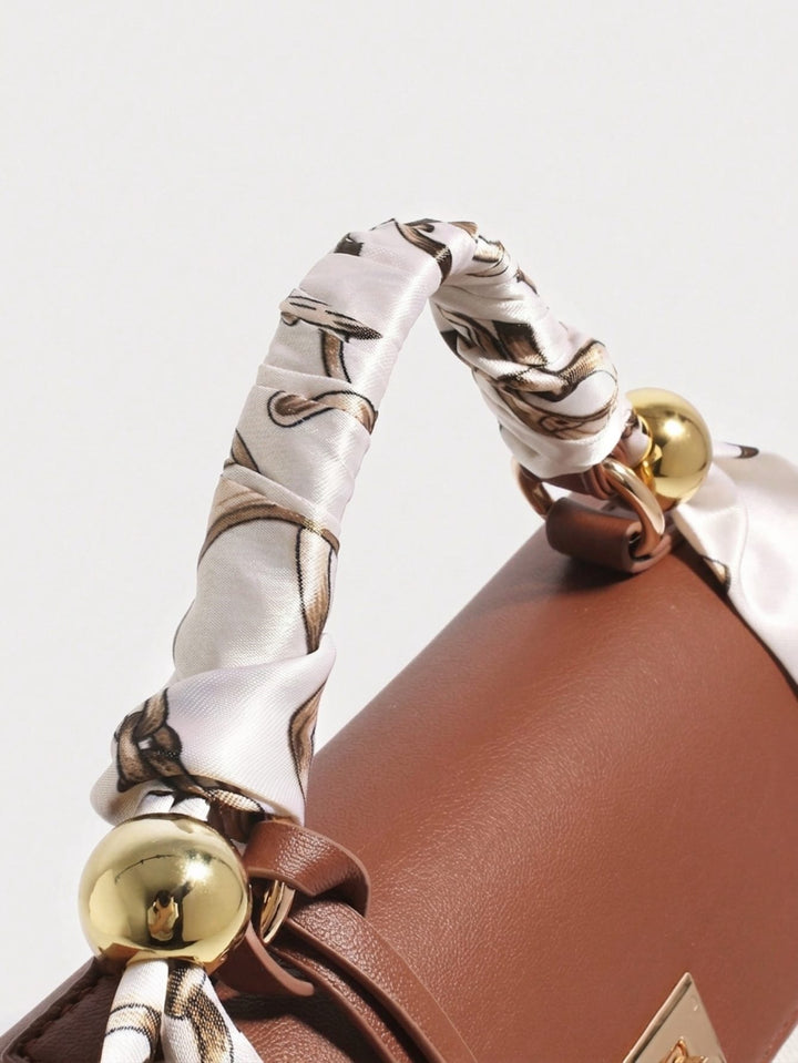 Elegant Scarf Handle Shoulder Bag