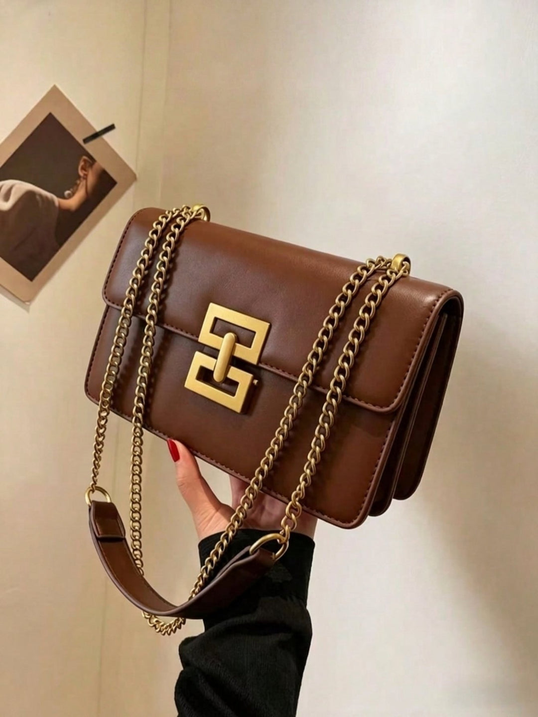 Toffee Gold Lock Crossbody