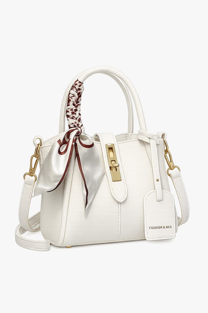 Twist-Lock Handbag with Silk Scarf